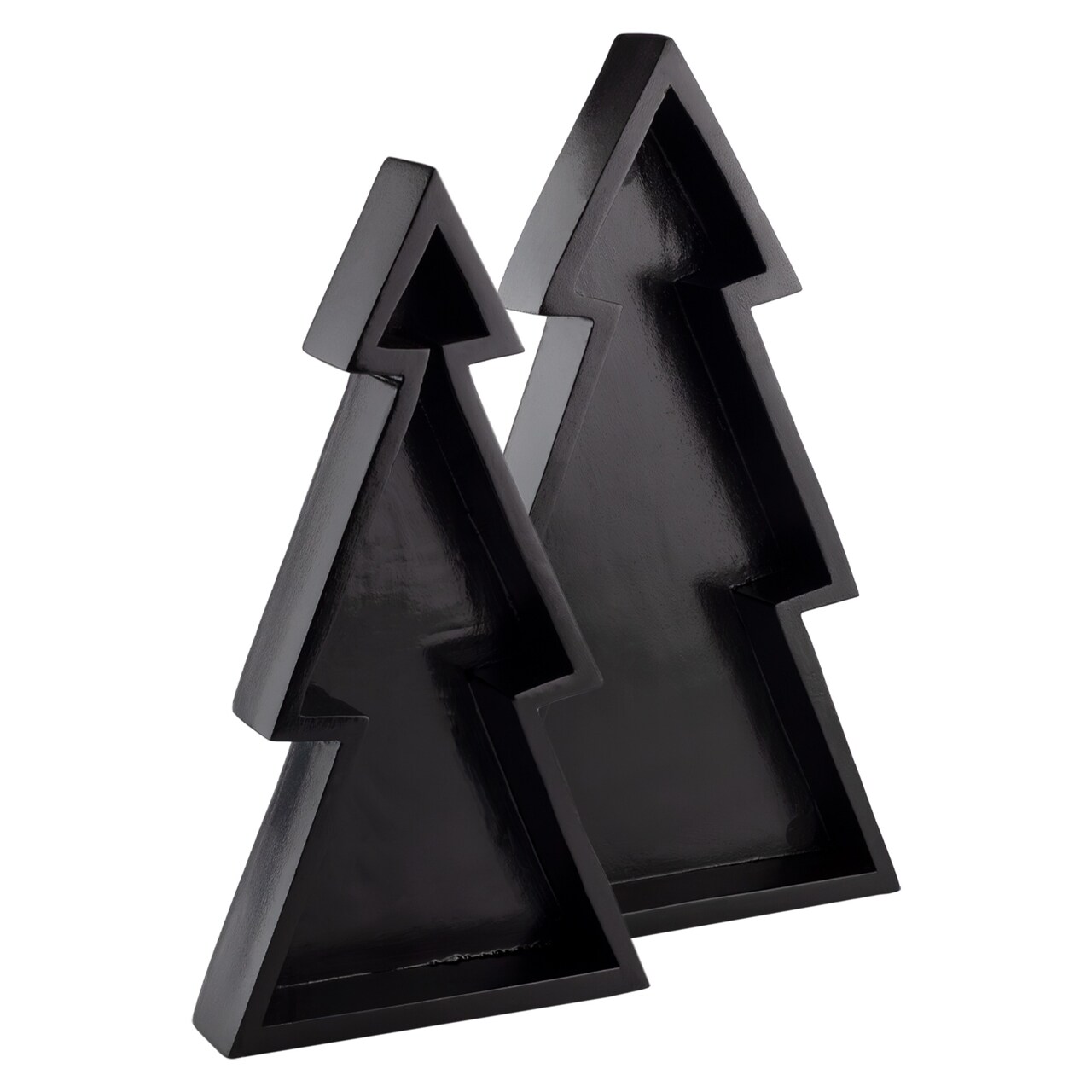 Wooden Christmas Tree Trays 2ct Nested Rustic Farmhouse Decor